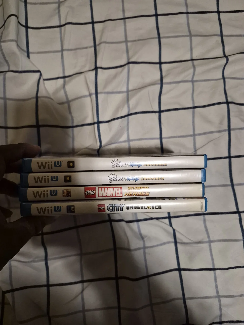 Microsoft Wii U LEGO Game Case Set with White Spines and Blue Trim